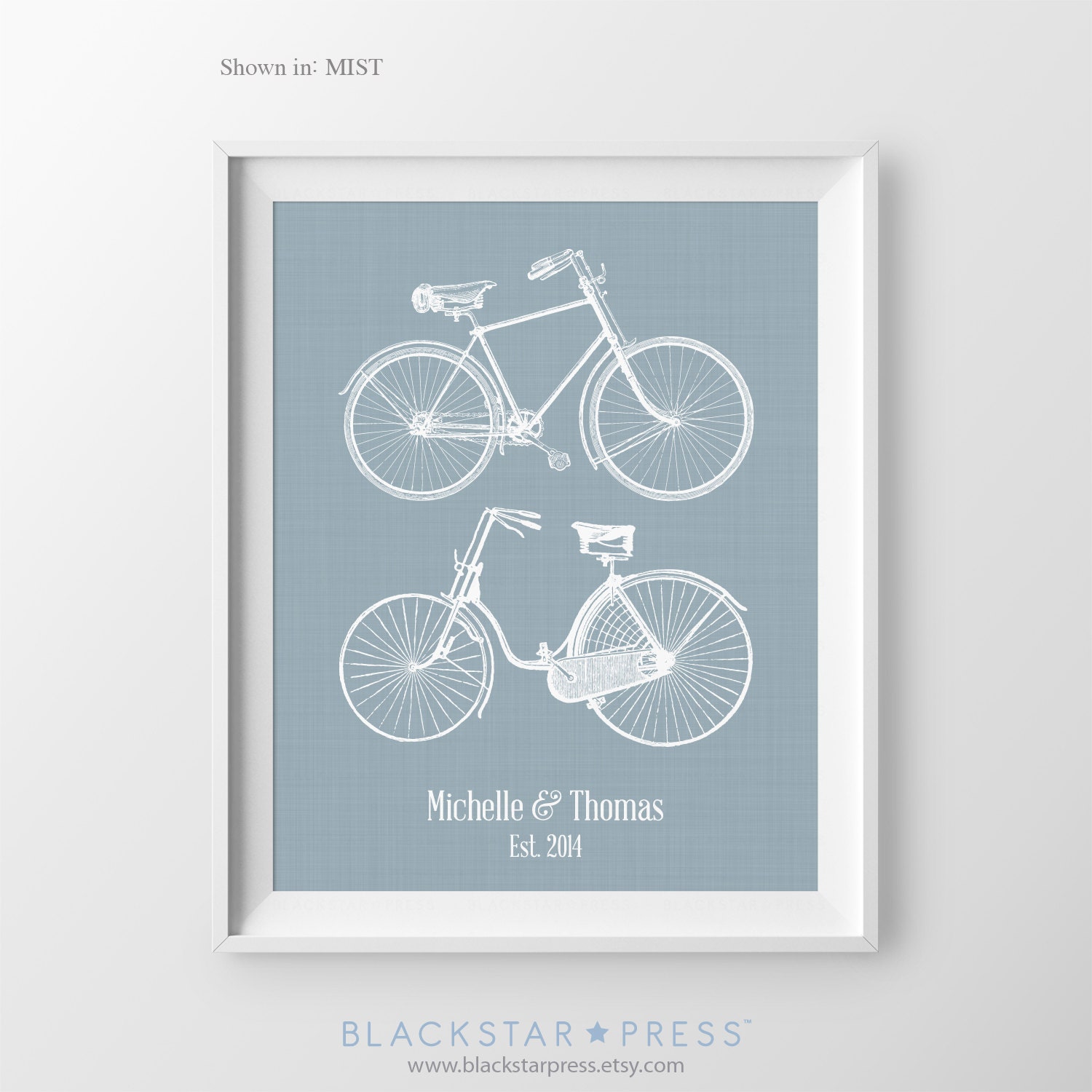 Bicycle Anniversary Gift Wedding Gift Couple Personalized Gift