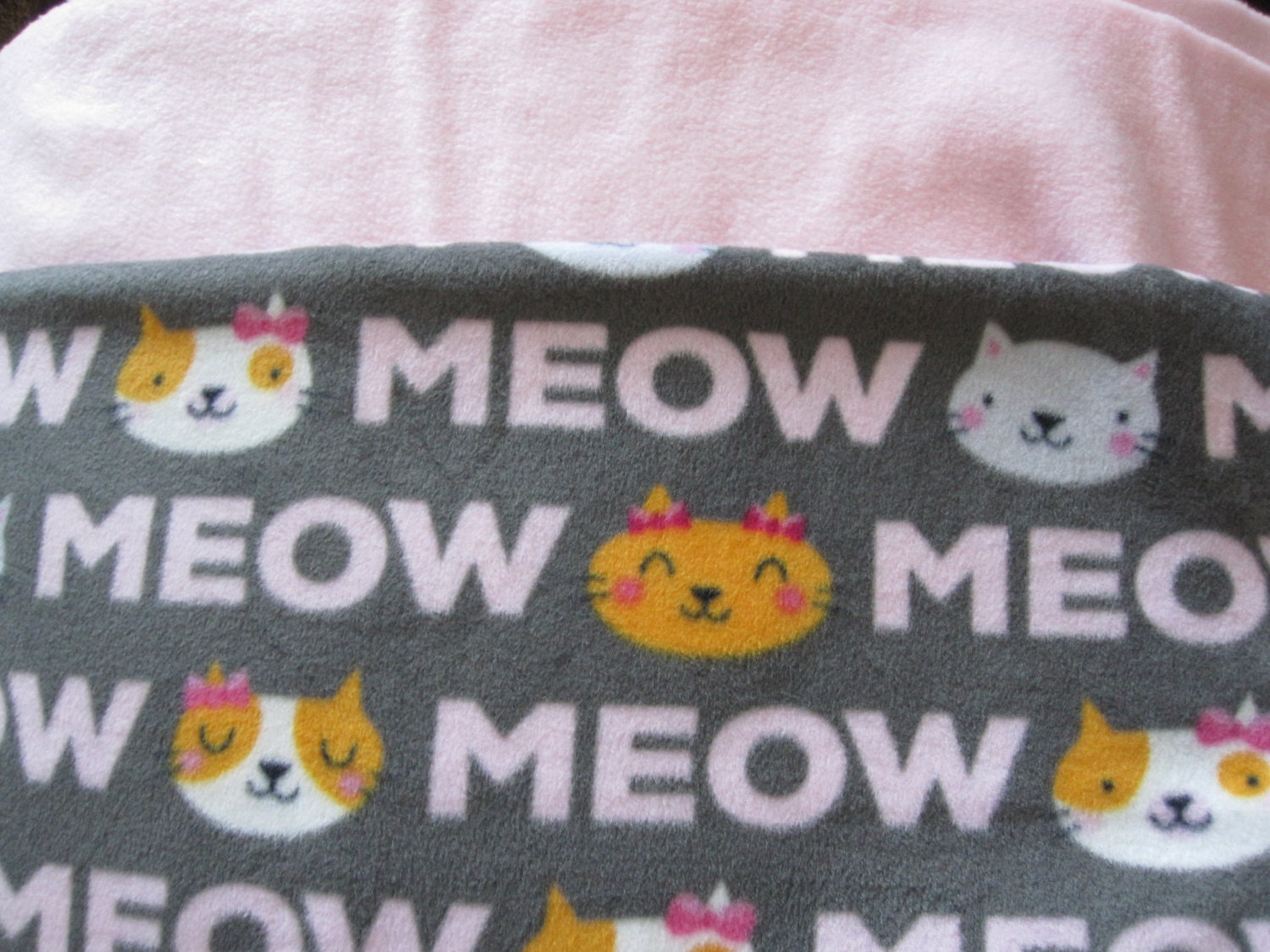 Personalized Fleece Fur Baby Cat Blanket. Double layer Super