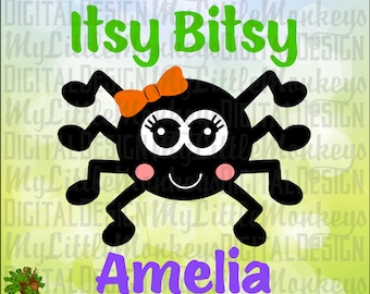 Spider SVG ~ Itsy Bitsy Spider ~ Cute Spider ~ Spider with Bow ~ Halloween svg ~ Kids svg ~ Baby svg Commercial Use SVG Cut File dxf-eps-png
