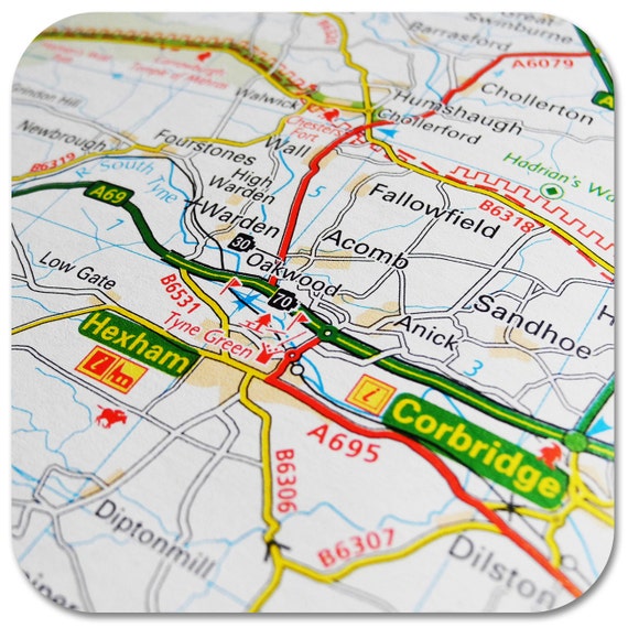 Hexham Map Coasters