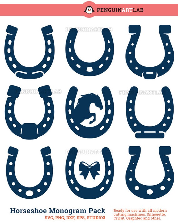 Download Horseshoe SVG Monogram Frames Western Horse Cut Files for