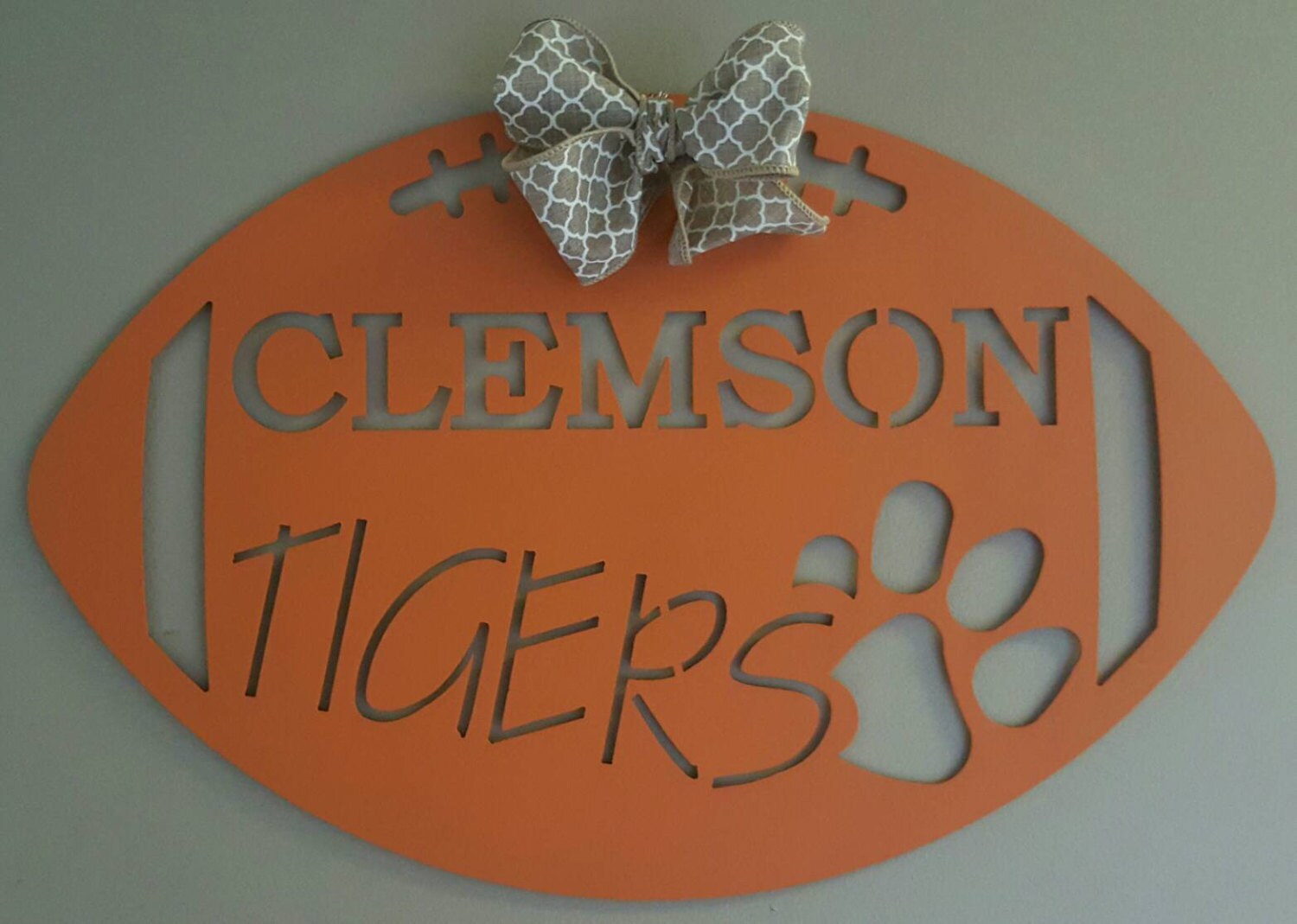 Clemson Clemson Tigers metal football door hanger Clemson