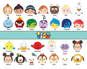 DISNEY TSUM TSUM. 65 Images at 300dpi Resolution Digital Clipart. Disney Tsum Tsum Birthday Party. Party Supplies.