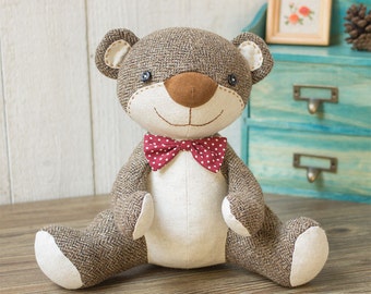 Stuffed animal - Nosey Teddy Bear Sewing patterns & Tutorials | fabric toys | instant download patterns | Softies