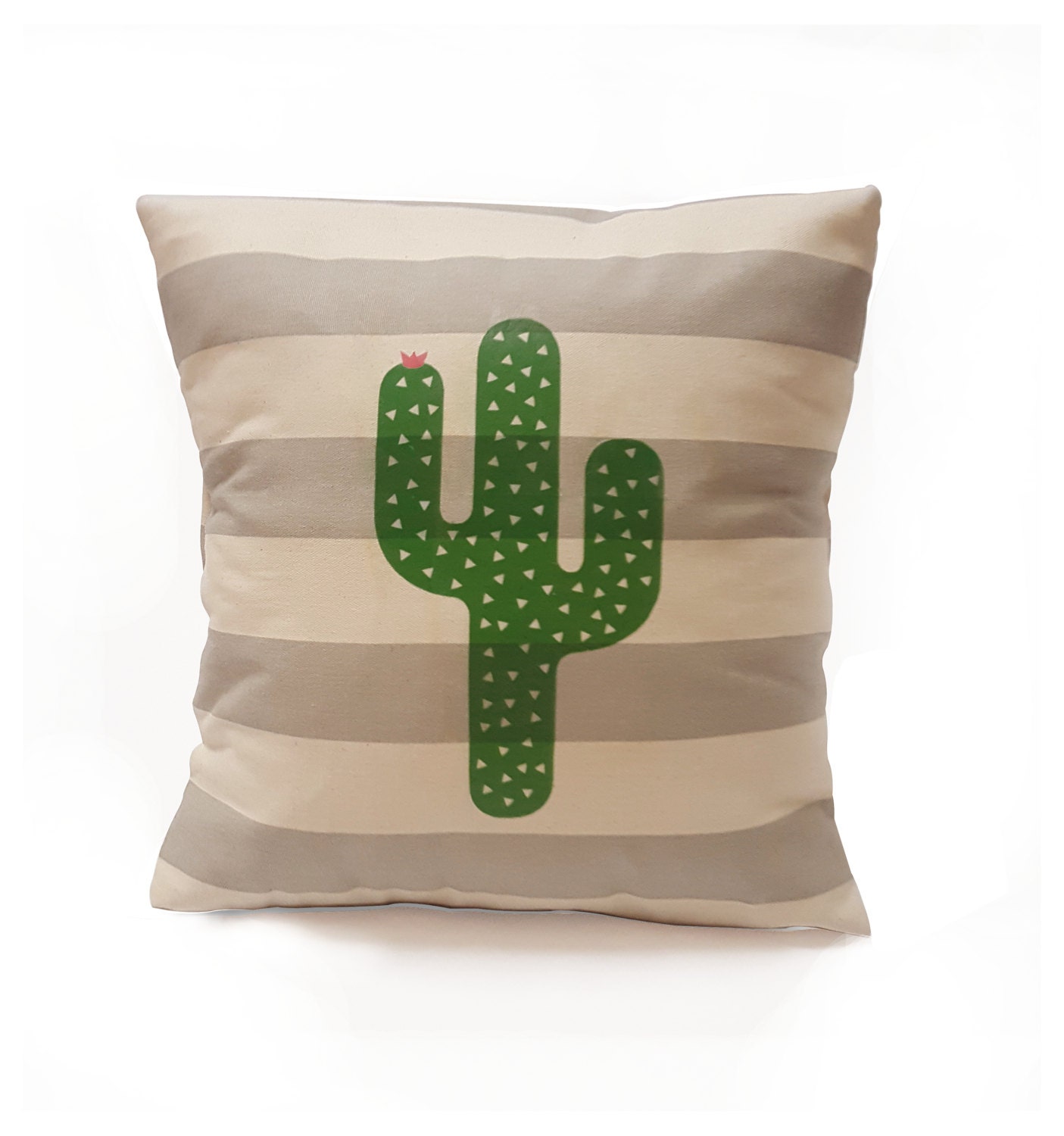 Handmade Striped Cactus Pillow Cover Southwest by AshAndBoone