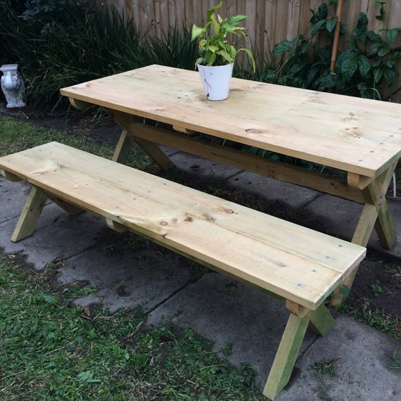 Metric version X-leg picnic table and bench - woodworking 