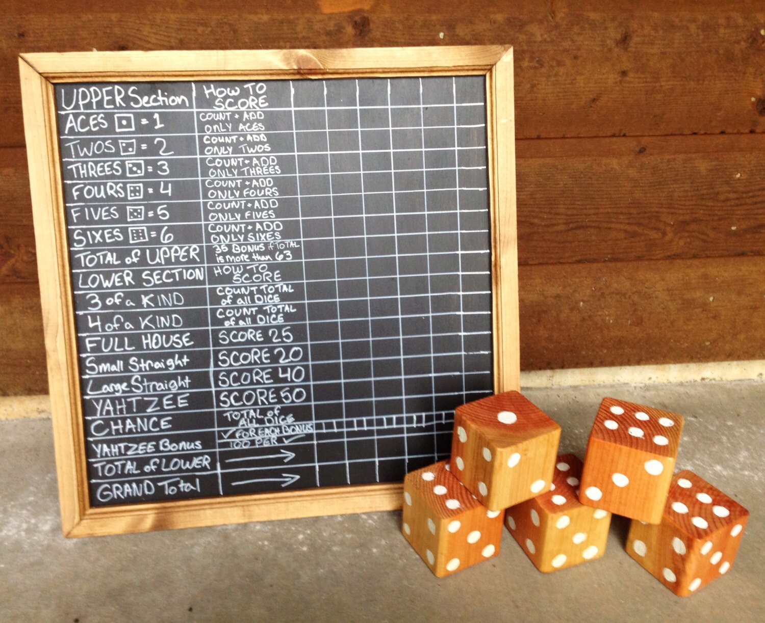 Yard YahtzeeBackyard Yahtzeechalkboard by SnappleJacks on Etsy
