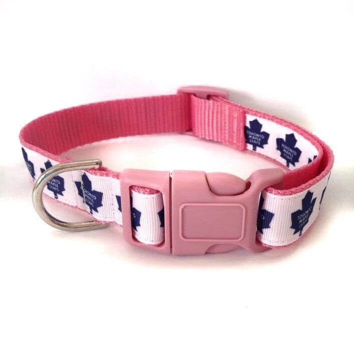 Adjustable Dog Collar Toronto Maple Leafs pink TML Dog