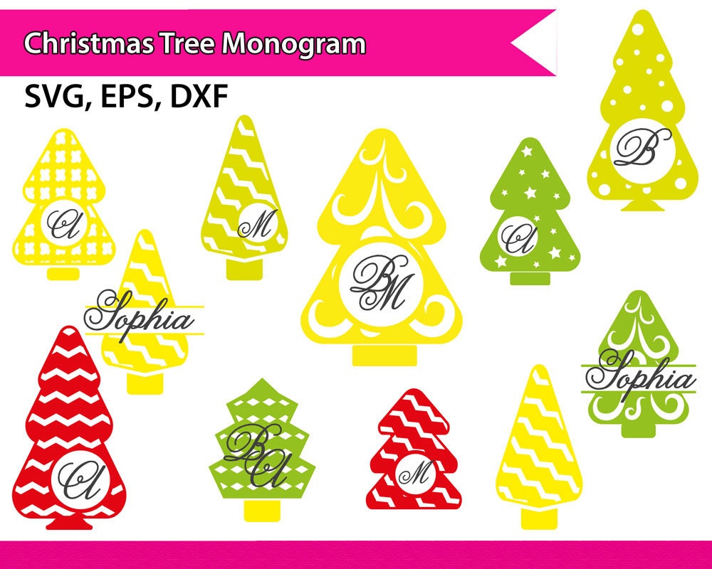 Christmas Tree Monogram Svg Christmas Tree SVG Christmas