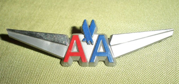 American Airlines AA Plastic Wings Pin Vintage Junior Pilot