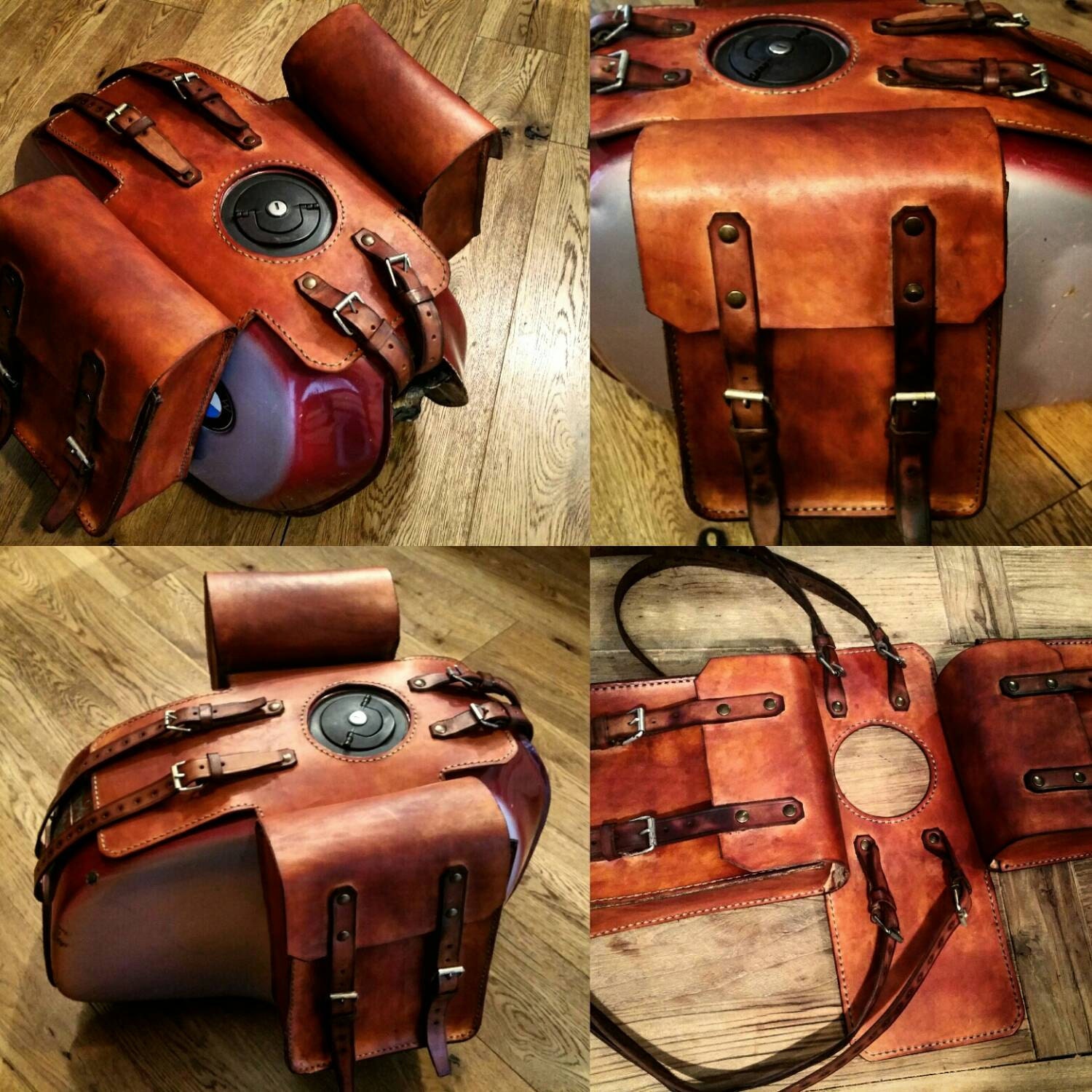 BMW r45 r65 r80 r100 leather Tank Bags Cafe racer Special
