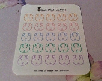 25 Small Guinea Pig Stickers - one size fits all planners!