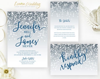 Royal Blue Wedding Invitations Kits 9