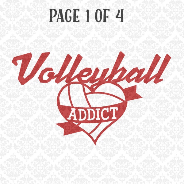 Download Volleyball Heart Bundle Addict Life 2016 2017 2018 SVG DXF Ai