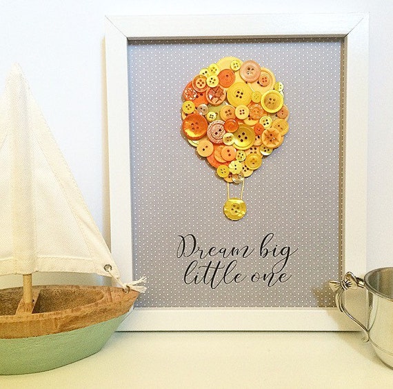 Framed Hot Air Balloon Art 8x10 Dream Big by ChampsyCreative