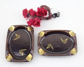 Vintage Scheurich ceramic ashtray Mid Century 60s Style Original Made in Germany butterflies very rare!