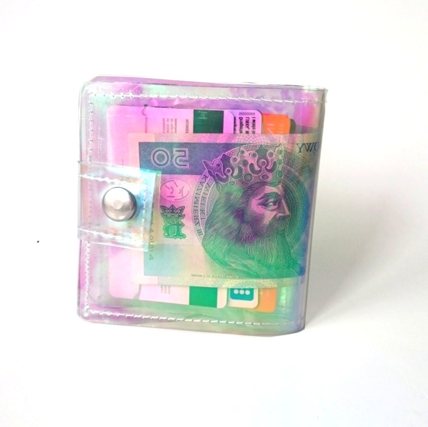 Credit Card holder Clear vinyl wallet money ID by YPSILONBAGS