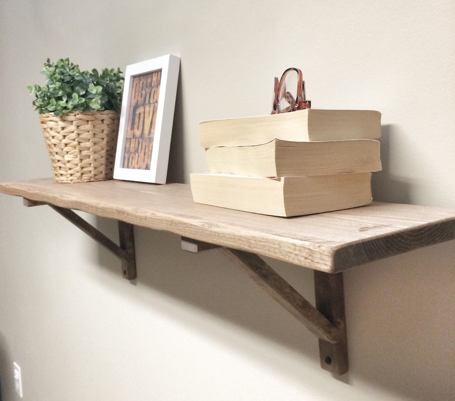 Rustic Wooden Picture Ledge Shelf Gallery Wall Shelf Rustic