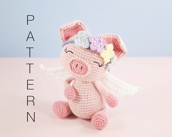 Amigurumi crochet cute pig - Pippa the pig PATTERN ONLY (English)