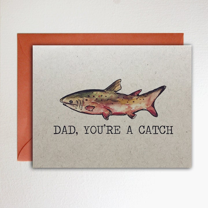 Father's Day Card Dad You're a Catch / Fishing Card