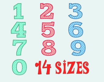 Numbers Applique Machine Embroidery Design, 14 Sizes, Birthday Applique, DIGITAL INSTANT DOWNLOAD 031