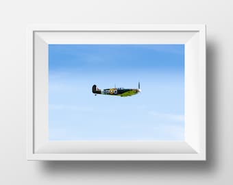 Supermarine Spitfire / RAF / Fighter / WW2 / Battle of Britain / Air Force / Plane / Wallart / British / Aeroplane / Pilot