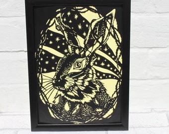 Rabbit papercut | Etsy
