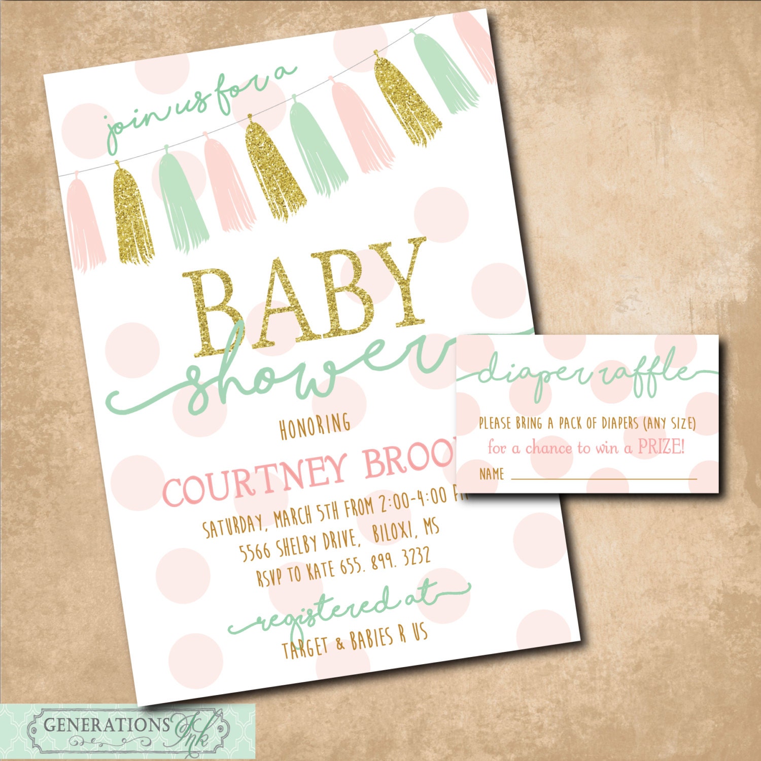 Baby Shower Invitations With Diaper Raffle Wording 7