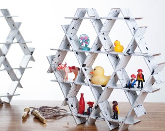 Shadow Box shelf, B&W Geometric Shadowbox, Small Shadow box, Miniature display case, Wall shadow box, shadow box, Miniature shadow box,