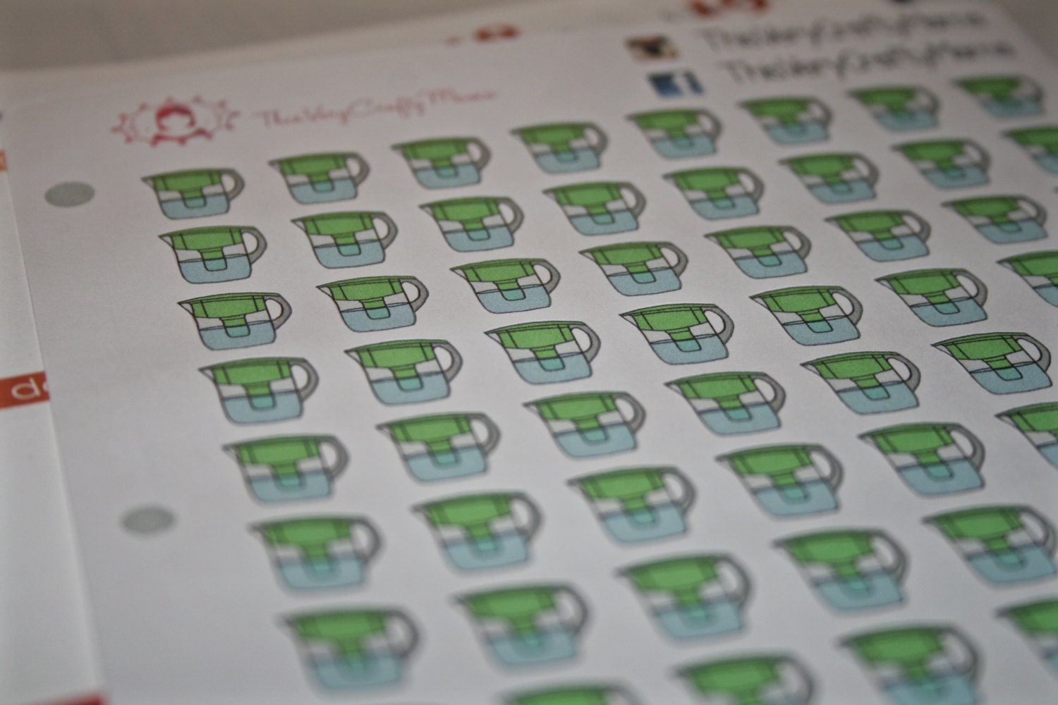 Brita/Water Filter Reminder Stickers for Erin Condren Plum