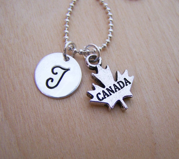 joeysonlinestore - Canada Necklace - Canada Charm - Personalized Necklace - Custom Initial ...
