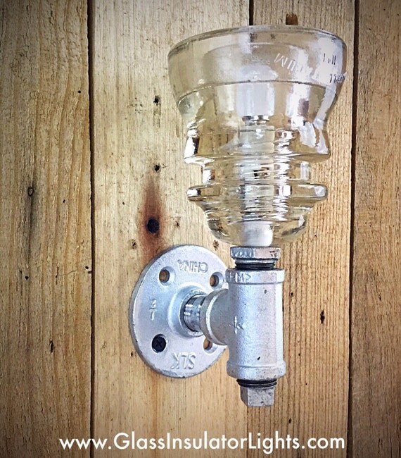 Pipe Wall Sconce LED Glass Insulator Sconce Insulator Pipe