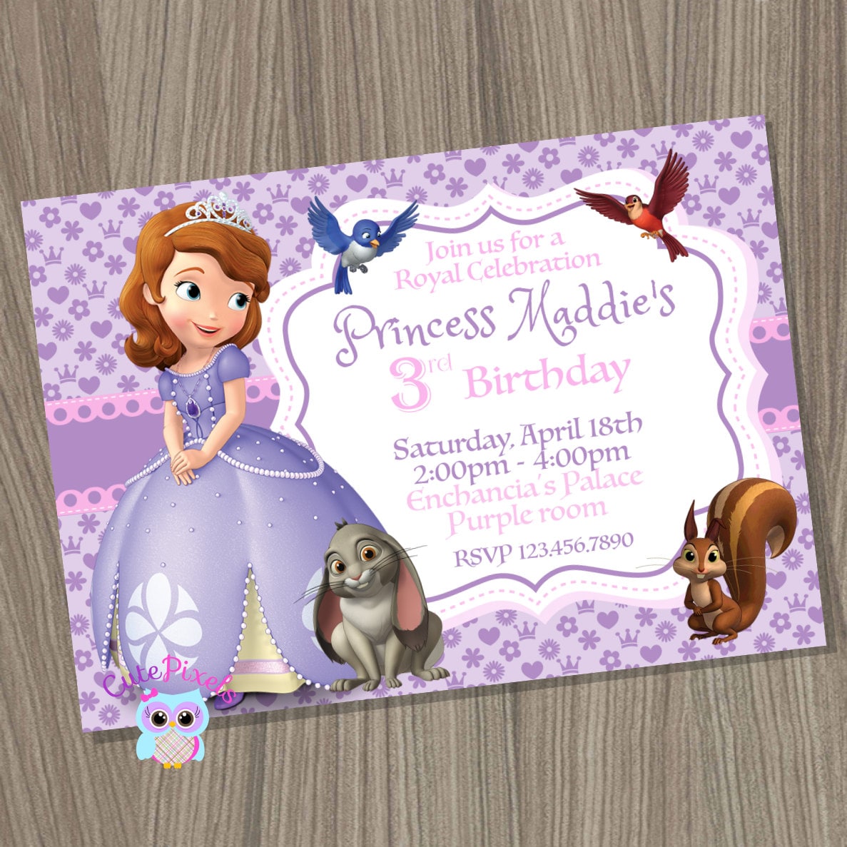 Princess Sofia The First Birthday Invitations 6