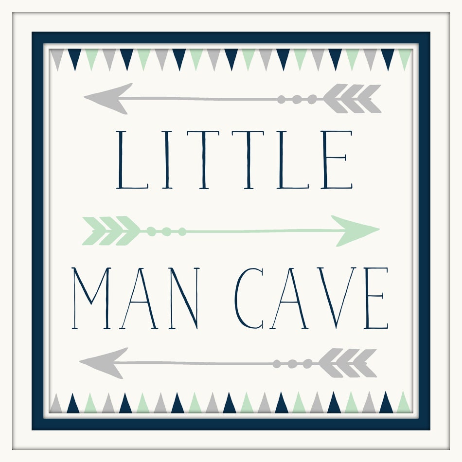 Baby Boy Nursery Decor Little Man Cave Navy by ArtsyPumpkin