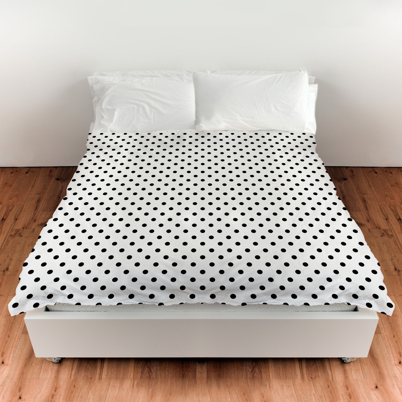 Polka Dot White and Black Duvet Cover/ Comforter cover/ 3