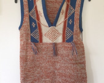 70s Textured Sweater Vest