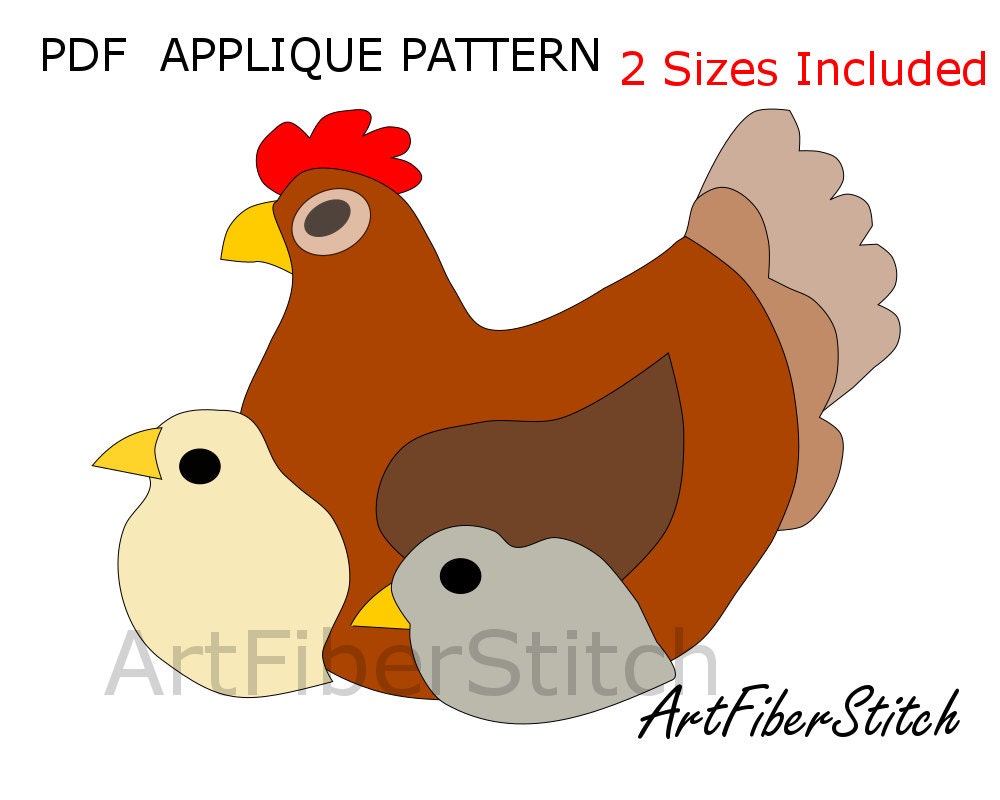 Free Printable Chicken Applique Patterns
