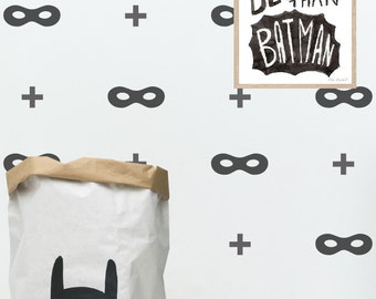 Batman room, batman wall decal, superhero wall decal, superhero wall art, superhero, boys room decor, vinyl decal, nursery art, #037