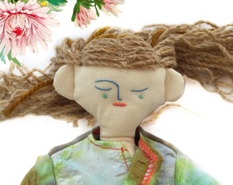 Hand-made doll-rag doll-dress up doll-for boys-doll clothes-long hair-embroidery-birthday gift-Toys Child
