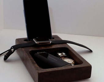Wood Apple Watch Docking Station, Apple Watch Dock, iPhone Dock, Charging Station, Apple Watch Station, Apple Watch Charger, Him, valentine