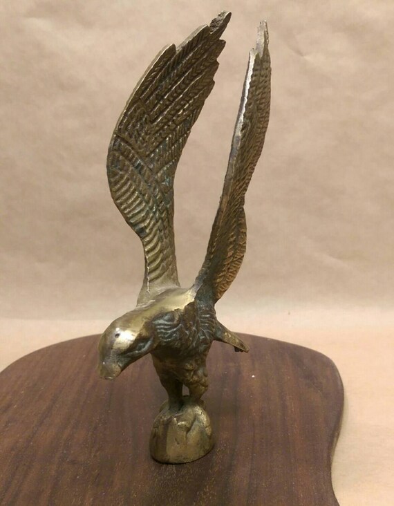 Vintage Brass Eagle Hood Ornament or Flag Pole Topper