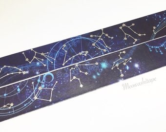 Silver foil twelve constellations washi tape (T00683)