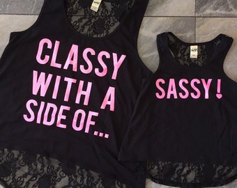 CLASSY With A SIDE Of... SASSY, New Mother/ Daughter Matching Lace Tanks, So Adorable!!, Matching tanks Both for 47.98 ,barre,gym,
