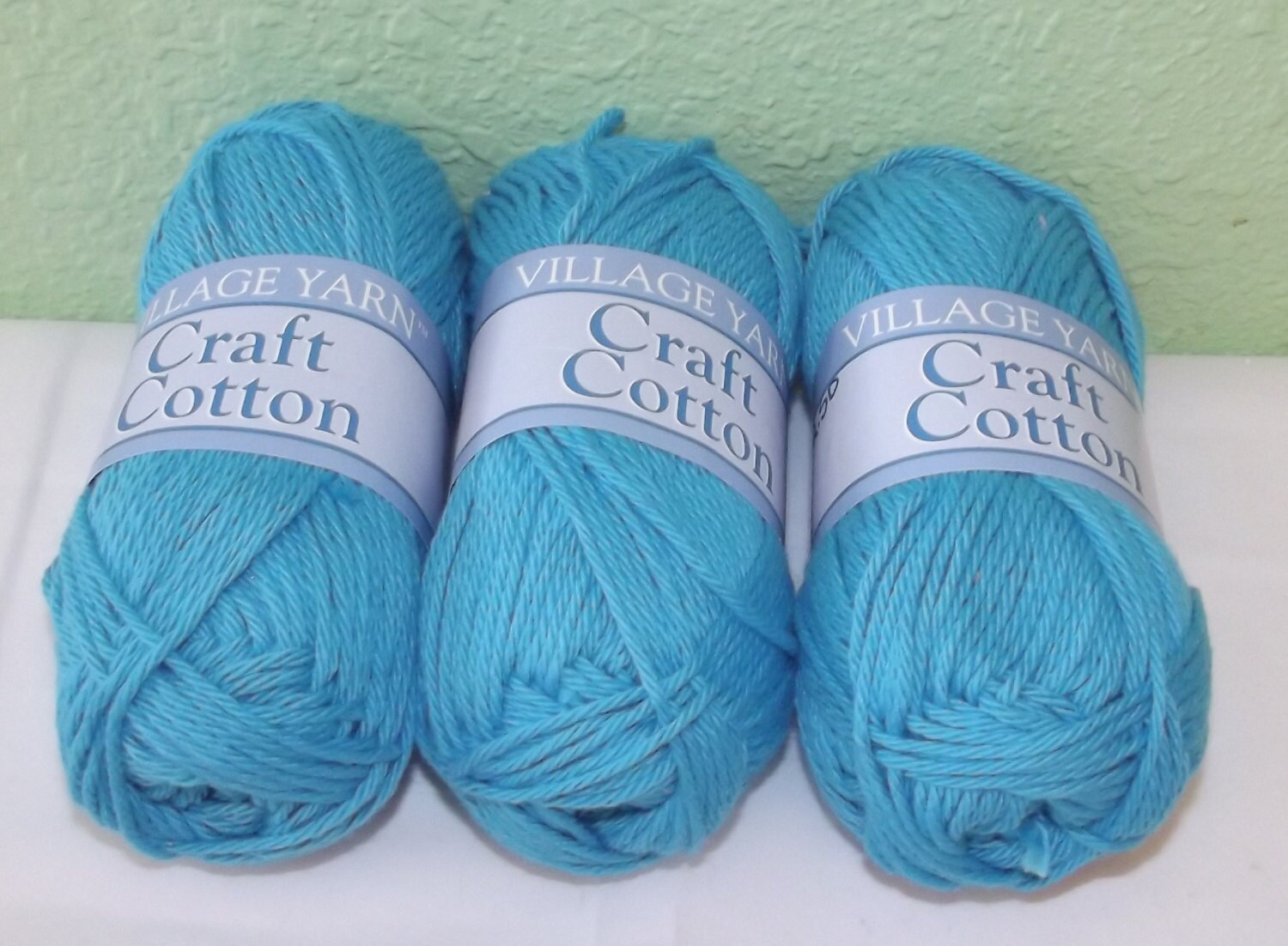 Village Yarn Craft Cotton Yarn Turquoise Cotton Yarn 100%