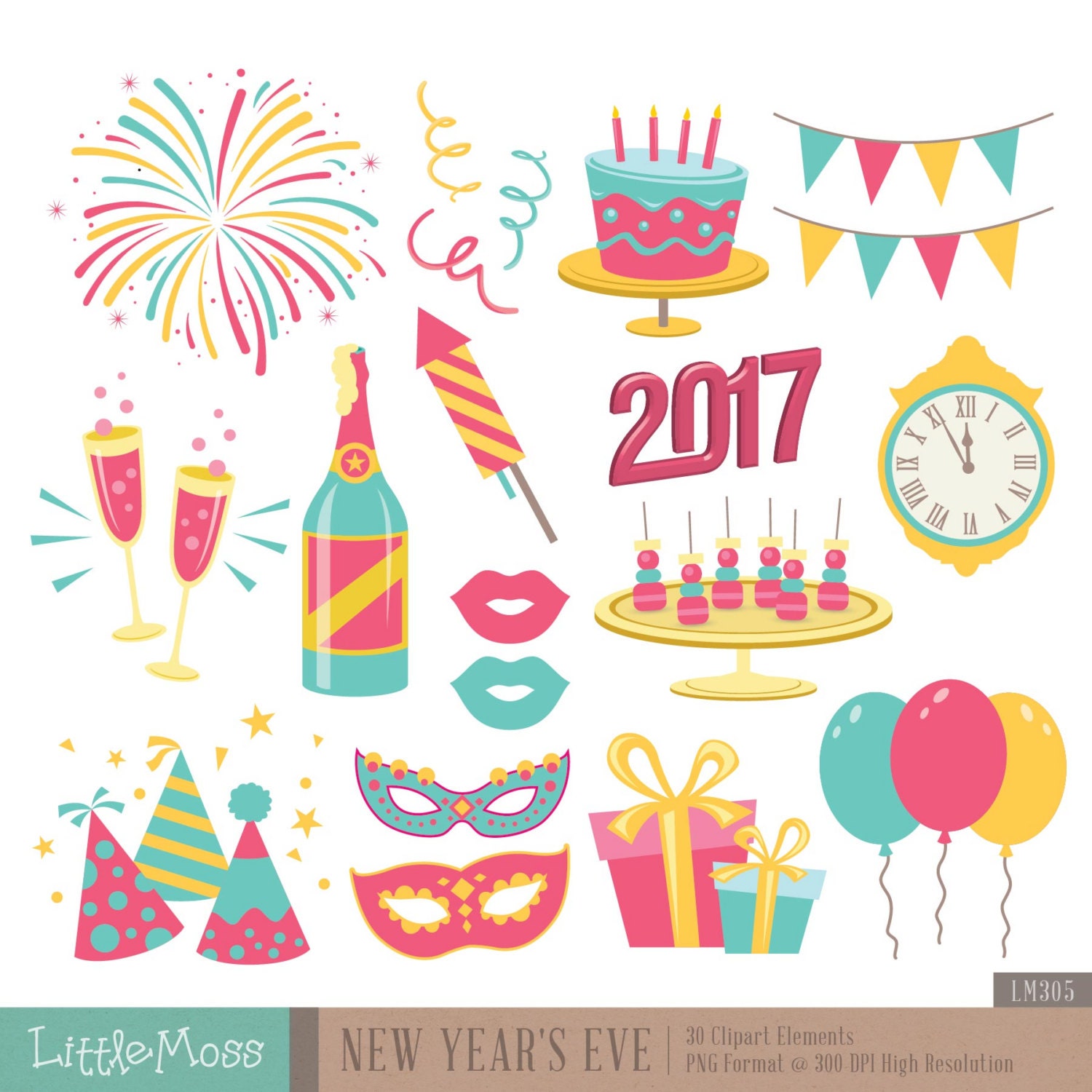 New Year Eve Digital Clipart