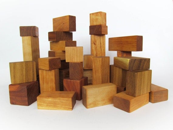 Wood Building Blocks 36 Wooden Blocks 36 different piece