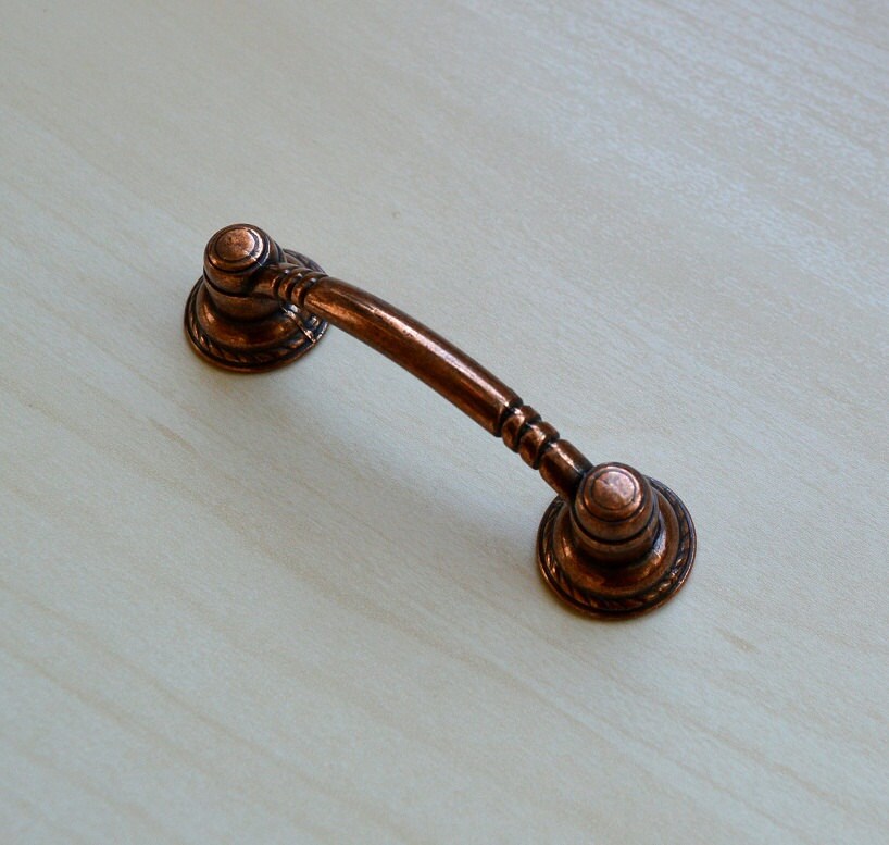 Copper Handle. Boho Chic Hardware. Red Copper