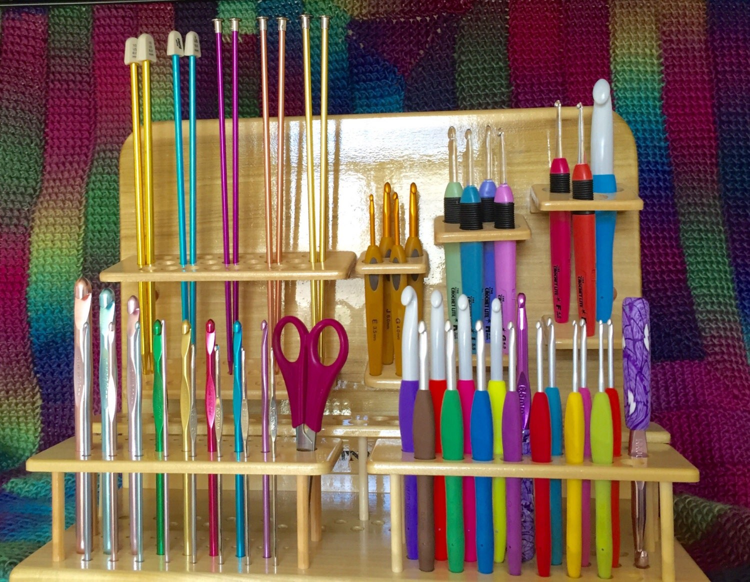 The HoldsAll Hanging Crochet Hook & Knitting Needle Display
