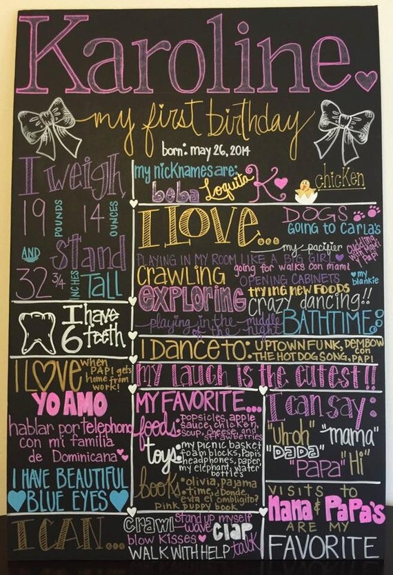 BIRTHDAY CHALK BOARD / First Birthday Chalk by shopforthebebe