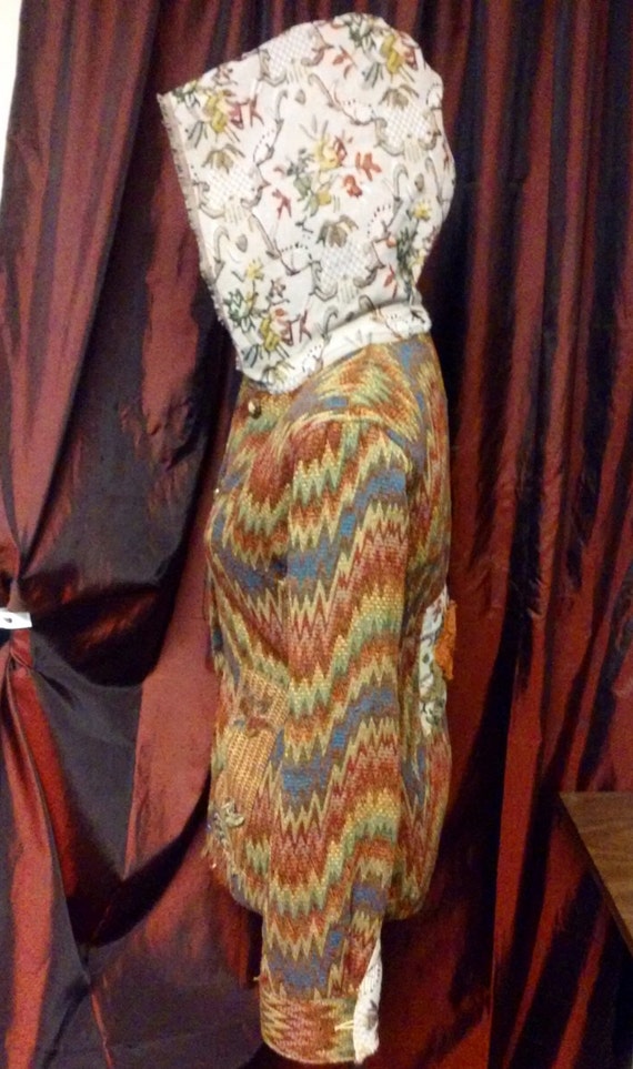 Tapestry hippie festival coat upcycled refashioned jacket with